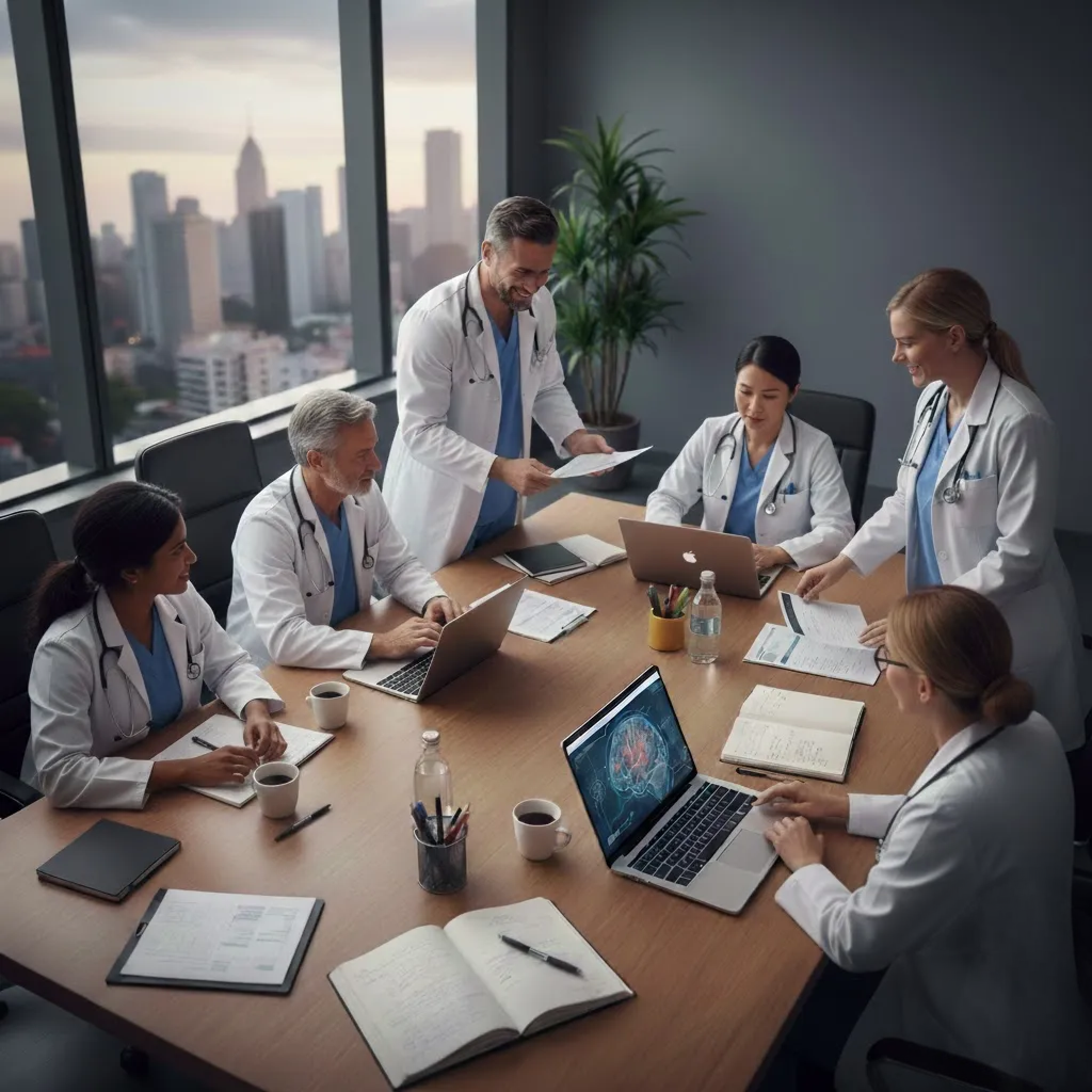 Médicos em reunião